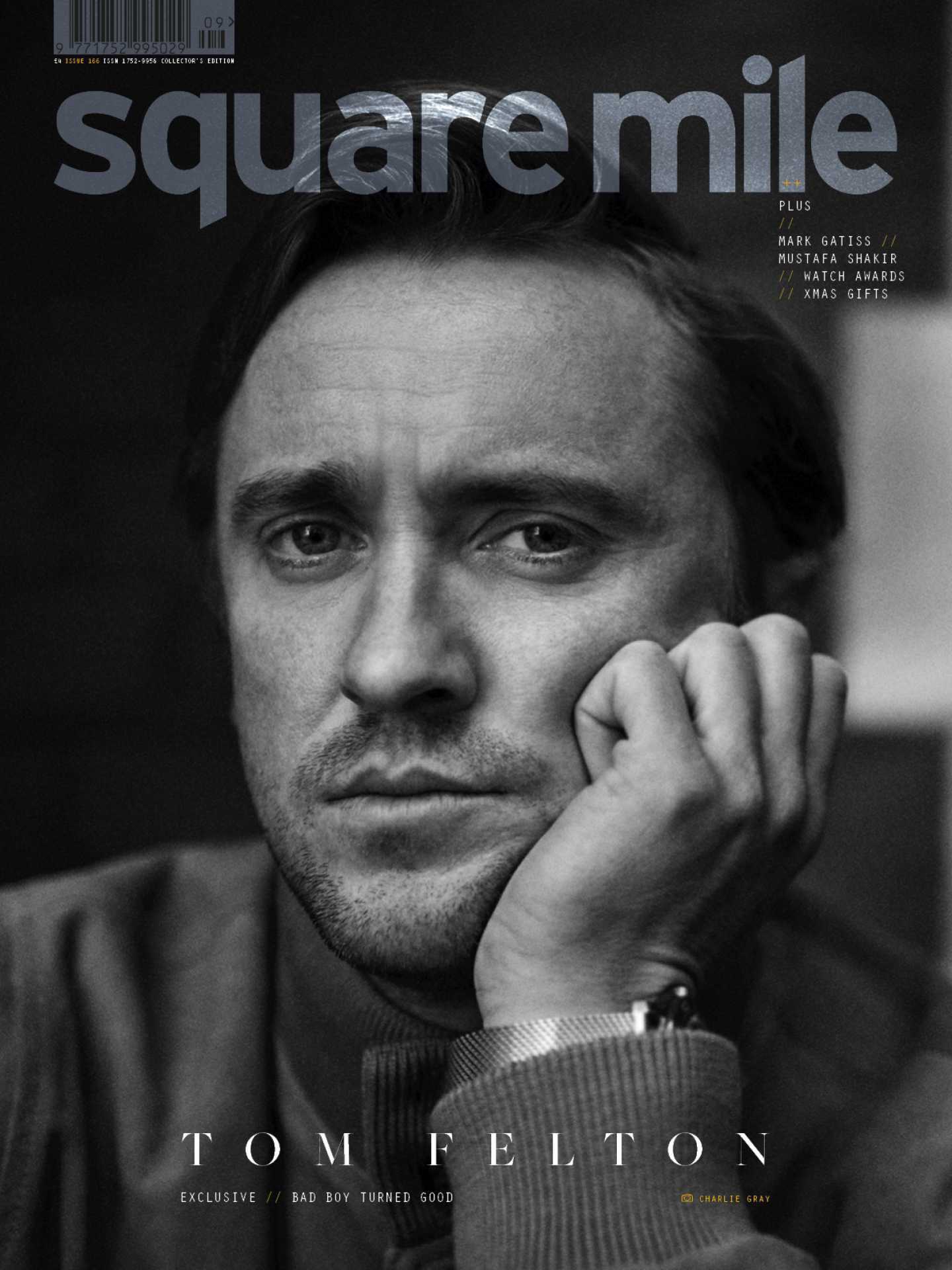 Tom Felton photographed by Charlie Gray for Square Mile