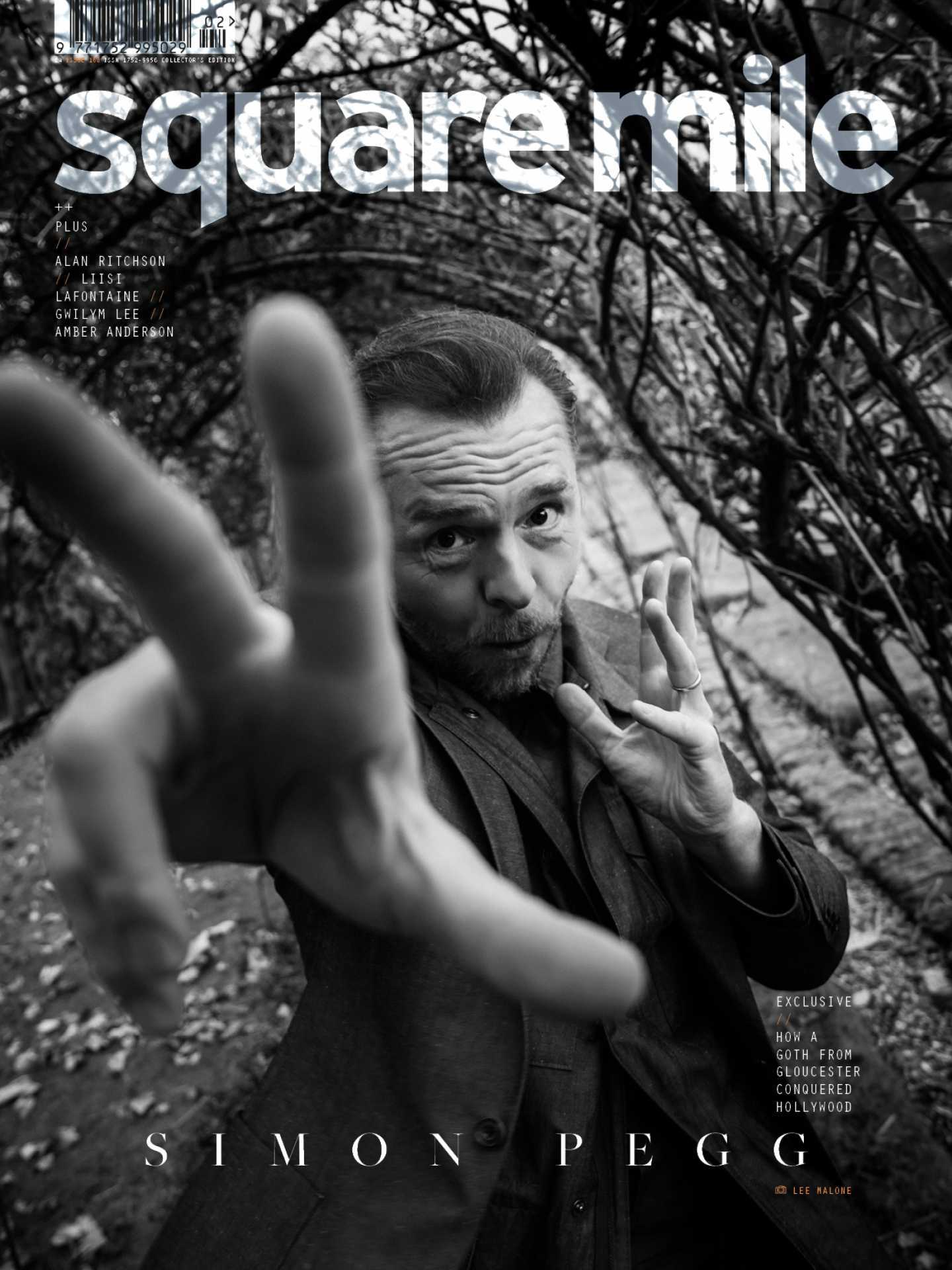 Simon Pegg photographed by Lee Malone for Square Mile