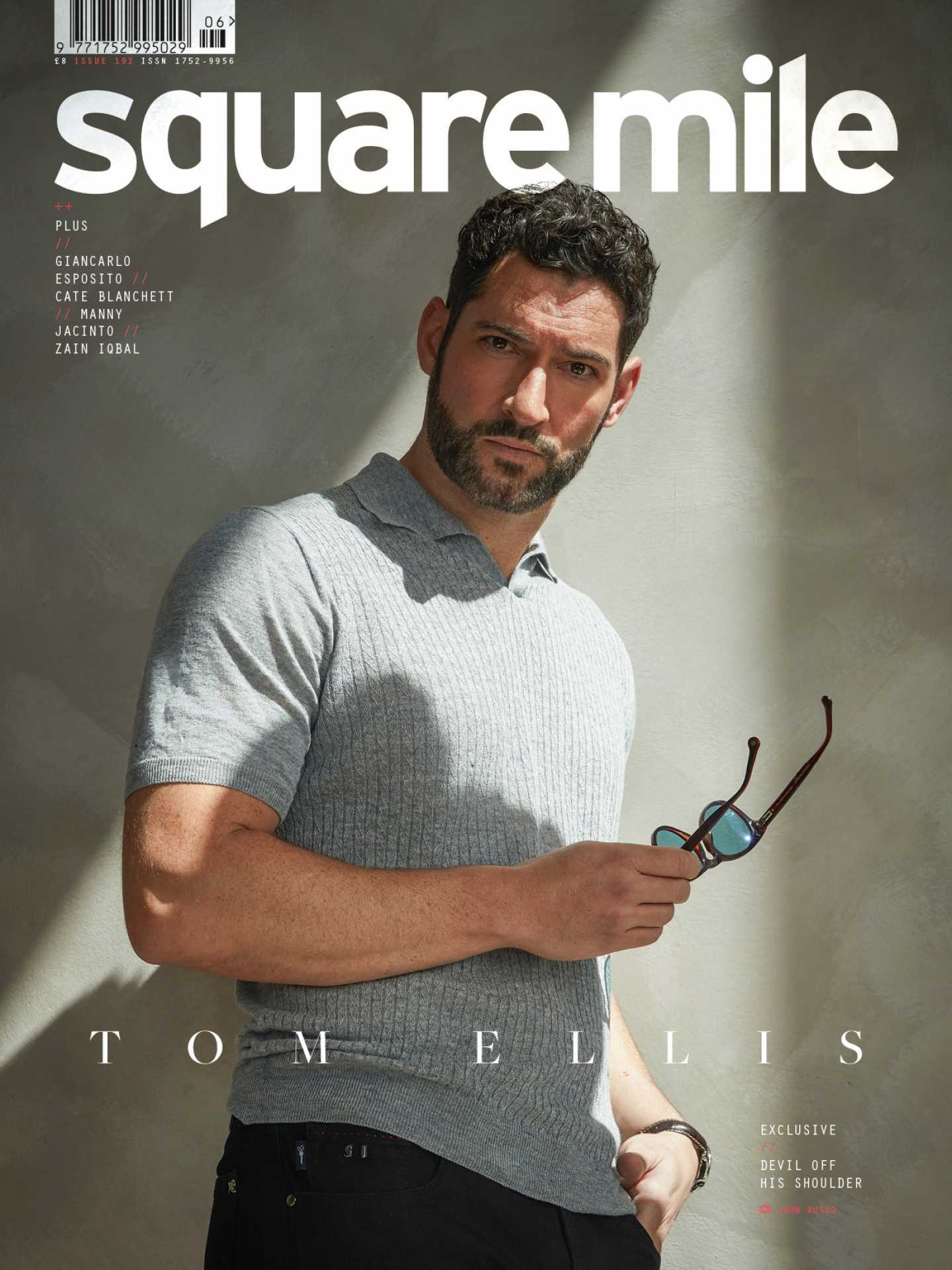 Tom Ellis photographed by John Russo for Square Mile