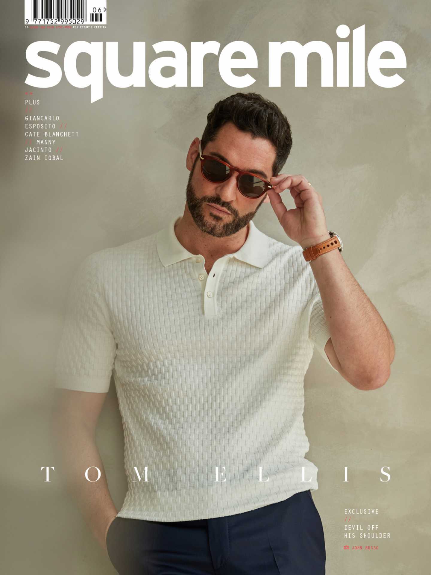 Tom Ellis photographed by John Russo for Square Mile