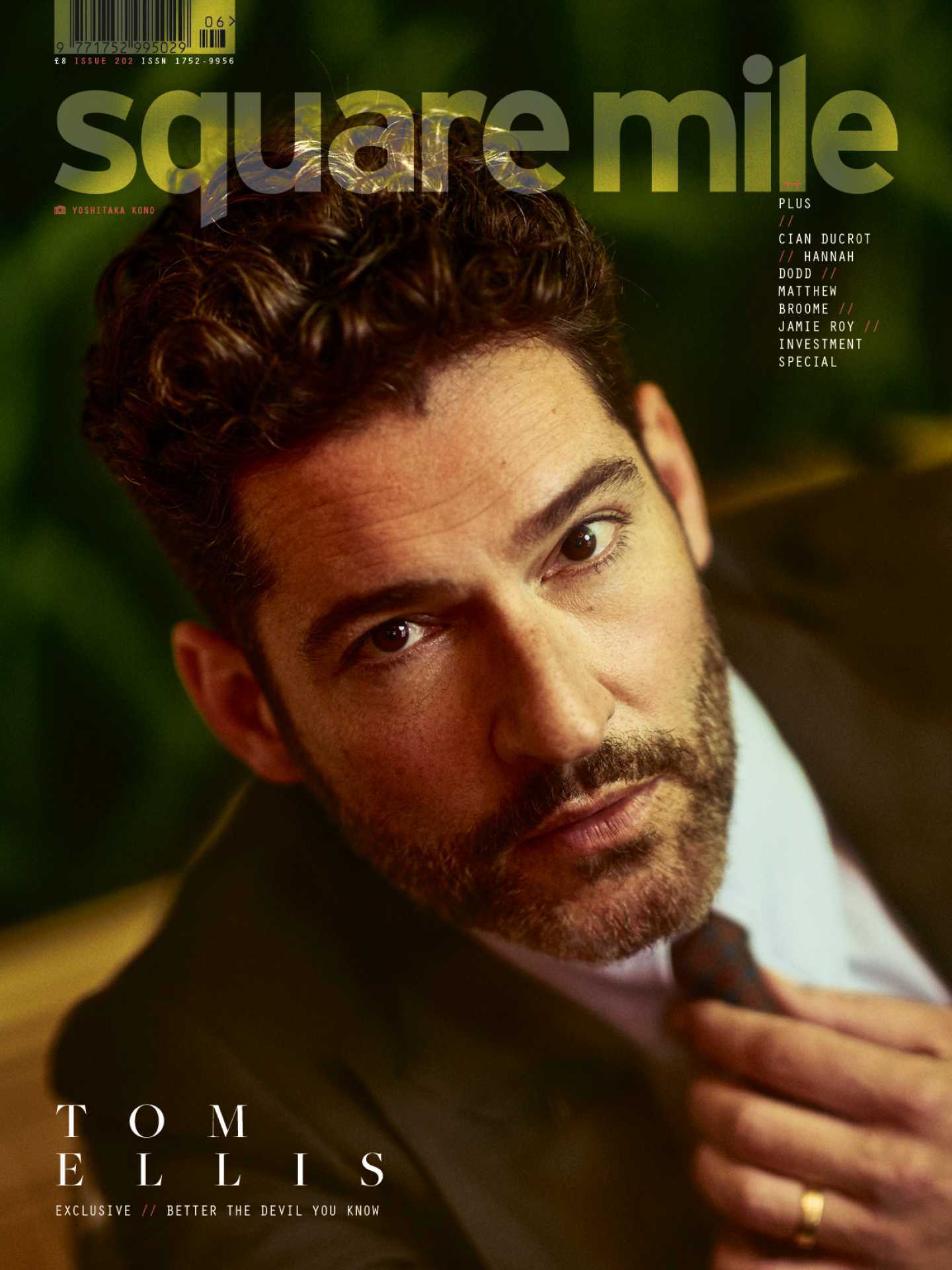 Cover Star Tom Ellis photographed by Yoshitaka Kono for Square Mile issue 202