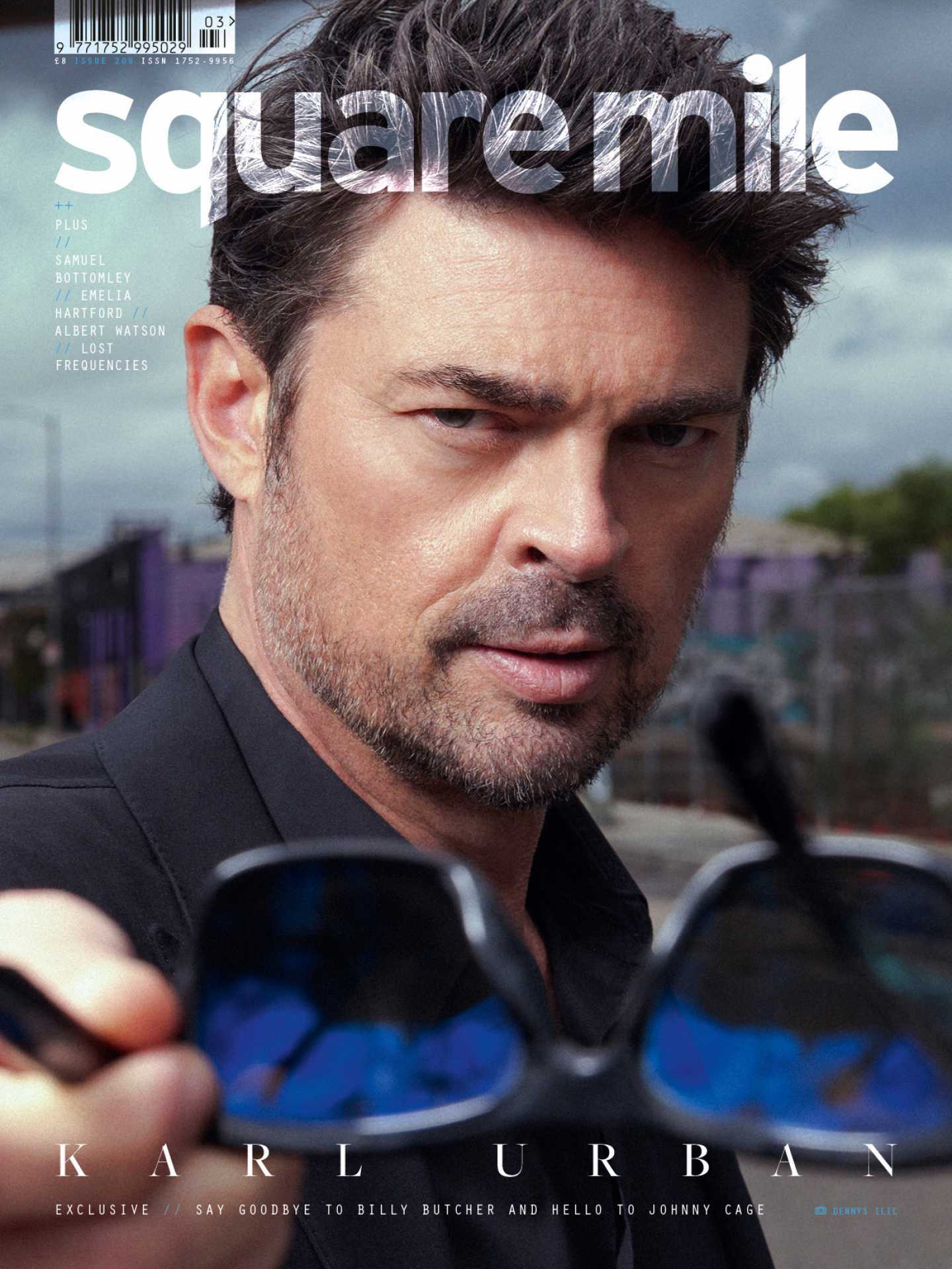 Cover star Karl Urban photographed by Denny Ilic for Square Mile